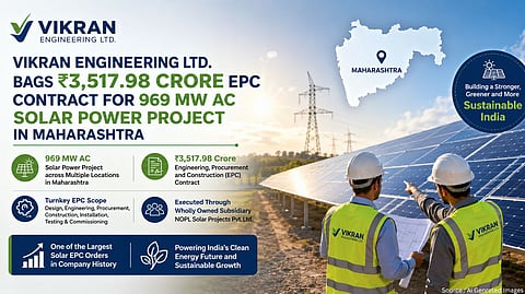 VIKRAN Engineering Secures ₹3,518 Crore EPC Contract for 969 MW Solar Project in Maharashtra