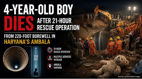 4-Year-Old Boy Dies After 21-Hour Rescue Operation from 220-Foot Borewell in Haryana's Ambala