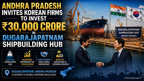 Andhra Pradesh Invites Korean Firms to Invest ₹30,000 Crore in Dugarajapatnam Shipbuilding Hub