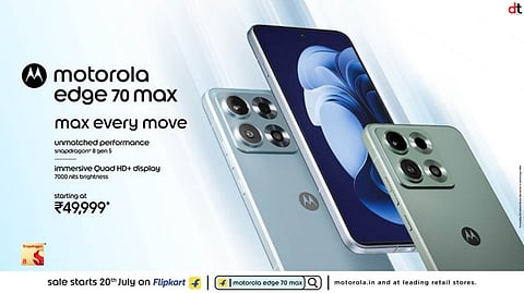 Motorola edge 70 max Sale Live from July 20 Featuring 7100mAh Battery