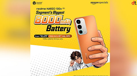 realme Launches NARZO 100x 5G with Segment's Biggest 8000mAh Battery Starting at ₹18,499