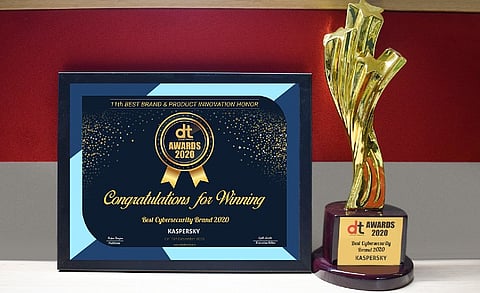 Kaspersky Honored with ‘Best Cybersecurity Brand 2020’ Award at DT Awards 2020