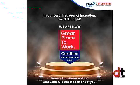 Edtech Platform Infinity Learn Gets ‘The Great Place to Work’ Certification