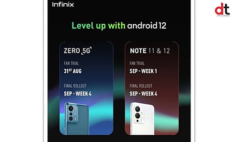 Infinix Announces Android 12 Upgrade for its Zero 5G, NOTE 11 and NOTE 12 Smartphones