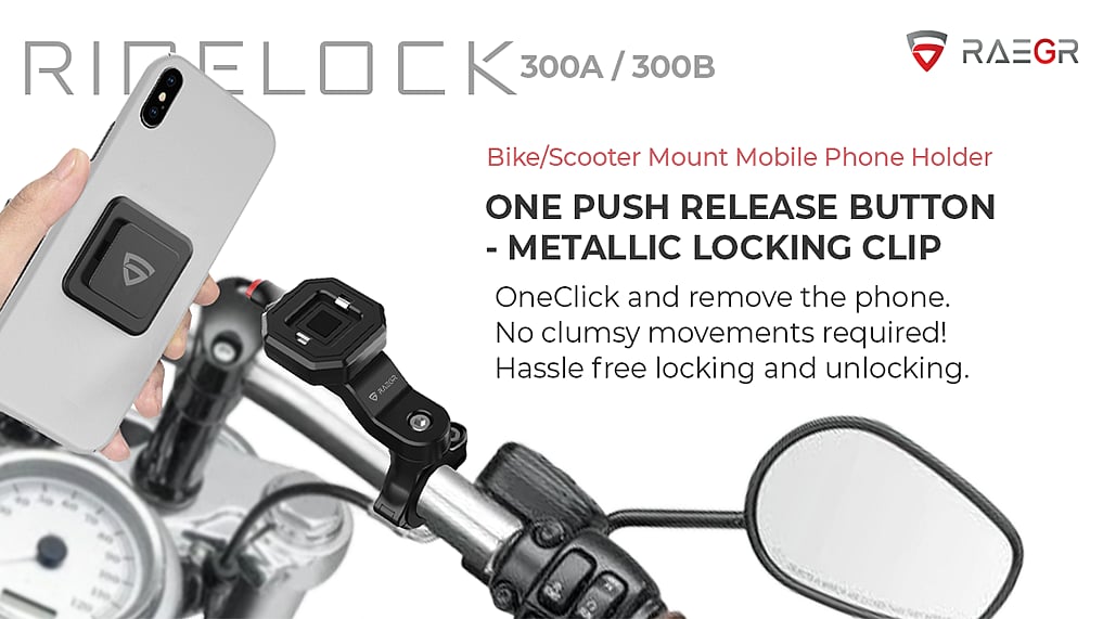 RAEGR Unveils Ridelock Mobile Phone Holders for Cycles and Two-Wheelers