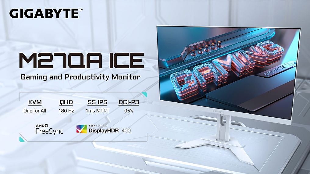 新品未開封GIGABYTE M270A ICE ゲーミングモニター 27インチ GIGABYTEゲーミングシリーズディスプレイ、「M27QA ICE」 日本で販売