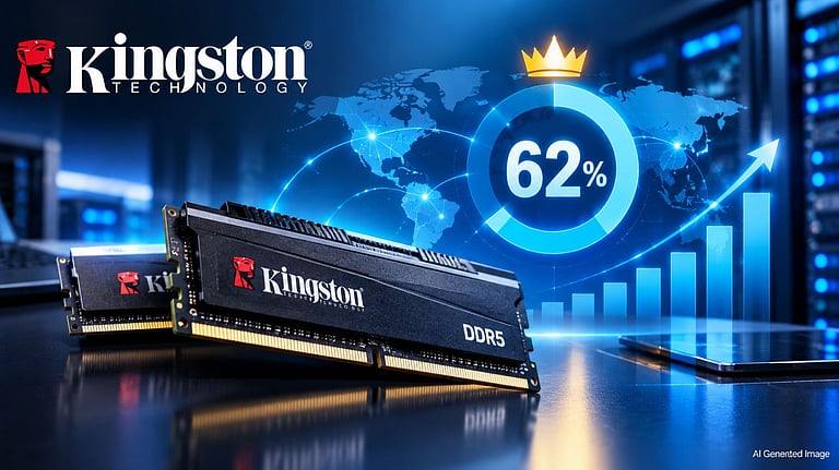 Kingston Retains No. 1 Position in Global DRAM Module Market with 62% Share