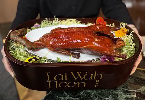 Peking Duck at Lai Wah Heen. Photo by Adam Waxman/DINE magazine