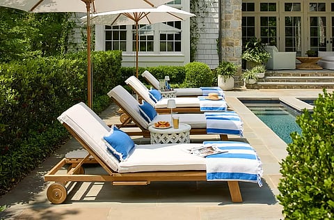 Serena & Lily Crosby chairs poolside
Serena & Lily Crosby Outdoor Collection
