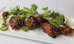Chicken drumlets at Oxley Estate Winery. PHOTO BY ADAM WAXMAN / DINE AND DESTINATIONS MAGAZINE