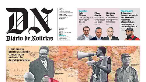 A primeira página do DN desta segunda-feira
