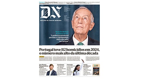 Os títulos da primeira página da edição de fim de semana do DN 