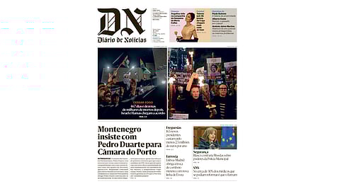 A primeira página do DN desta quinta-feira