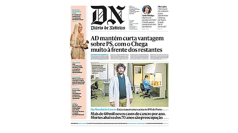A primeira página do DN desta terça-feira