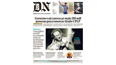 A primeira página do DN deste fim de semana