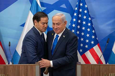 Benjamin Netanyahu esteve reunido com Marco Rubio em Jerusalém.