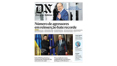 A primeira página do DN desta segunda-feira