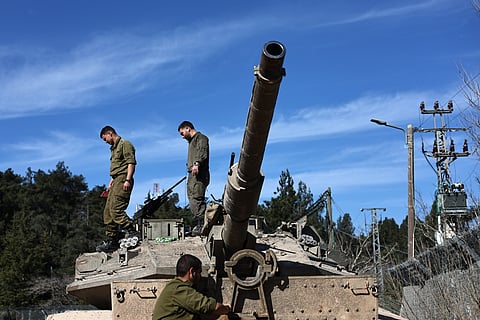 Soldados israelitas junto à fronteira com o Líbano.