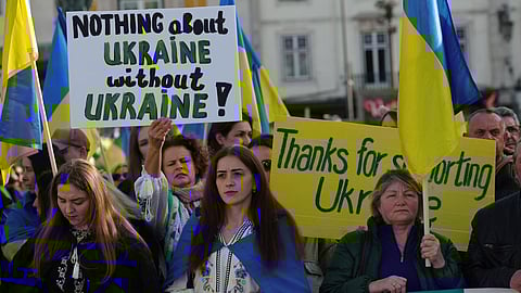Ucranianos reúnem-se em Lisboa para sinalizar os três anos de guerra