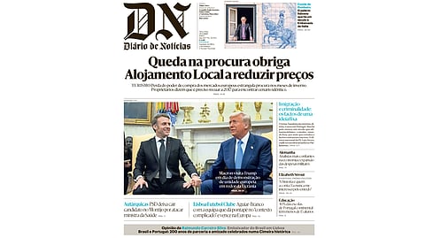 A primeira página do DN desta terça-feira