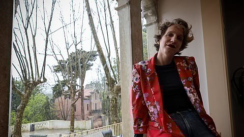 Luísa Sobral, na Biblioteca Municipal de Sintra.