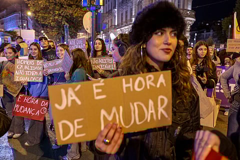 Marcha do Dia Internacional para a Eliminação da Violência contra as Mulheres, em Lisboa, no ano passado. 