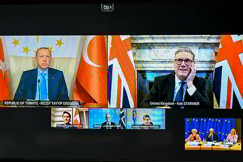 A reunião entre Costa e von der Leyen com os líderes aliados realizou-se por videoconferência.