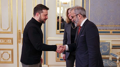 Zelensky recebeu esta sexta-feira Paulo Rangel, ministro dos Negócios Estrangeiros, em Kiev. 