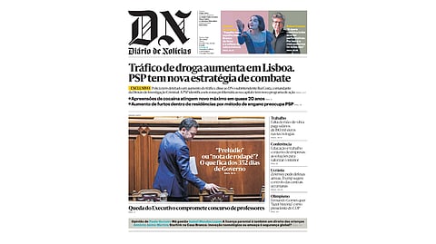 A primeira página do DN desta quinta-feira