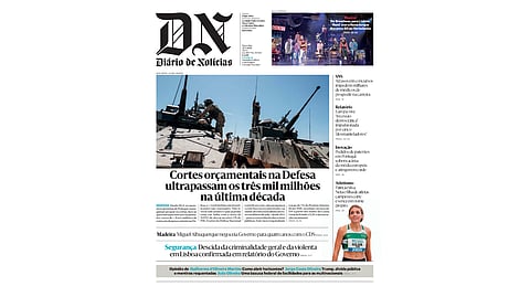 A primeira página do DN desta terça-feira