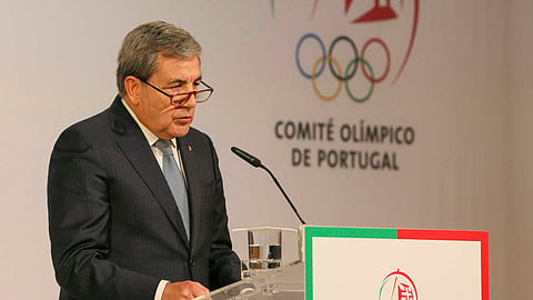 Fernando Gomes na tomada de posse como presidente do Comité Olímpico de Portugal.