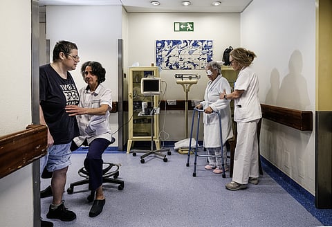 Patrícia é uma das doentes com AVC, é o terceiro que sofre, faz reabilitação com a terapeuta Paula Santos.  