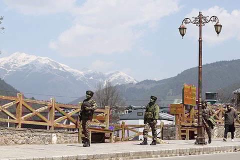 Militares indianos em Pahalgam.