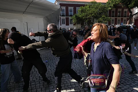 PSP filmou todo o protesto e já identificou oito pessoas.