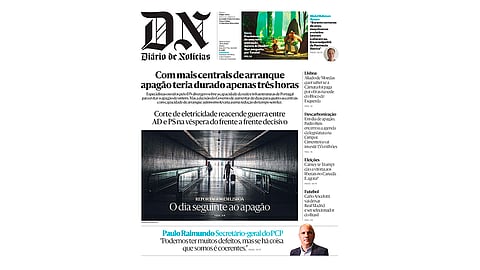 A primeira página do DN desta quarta-feira