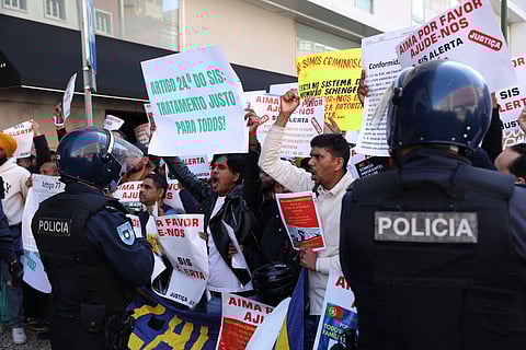 Protesto realizado por imigrantes recentemente.