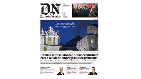 A primeira página do DN desta quinta-feira
