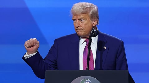 Donald Trump está em Riade, capital da Arábia Saudita, onde participou num forum de investimento.