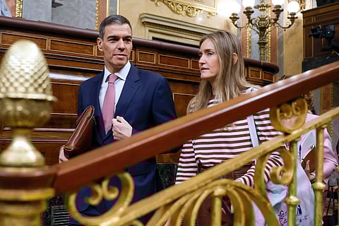 O primeiro-ministro espanhol Pedro Sánchez e a a ministra com a tutela da energia, Sara Aagesen