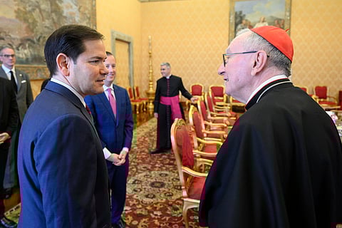 Marco Rubio com o cardeal Matteo Zuppi