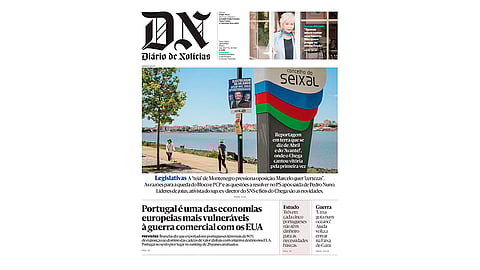 A primeira página do DN desta terça-feira