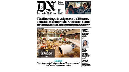 A primeira página do DN desta quinta-feira