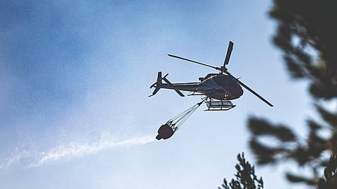 Meios aéreos em ação em Murça.