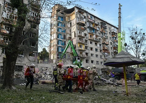 Kiev, após os ataques russos de 17 de junho.