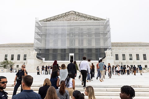 O edifício do Supremo Tribunal dos EUA, em obras.