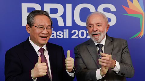 Lula da Silva com o primeiro-ministro chinês Li Qiang