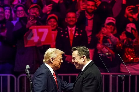 Trump e Musk nos tempos em que eram amigos e aliados.