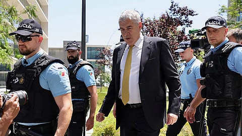 Antigo primeiro-ministro, José Sócrates, no Campus de Justiça, em Lisboa