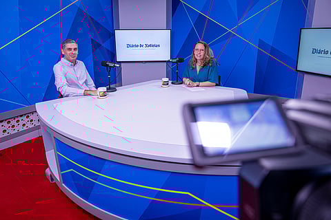 Hugo Martins em entrevista nos estúdios do Dinheiro Vivo. Julho 2025