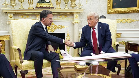 Mark Rutte e Donald Trump.